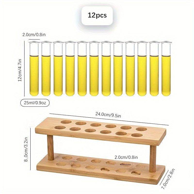 Wooden Test Tube Cocktail Glass Set - My Store