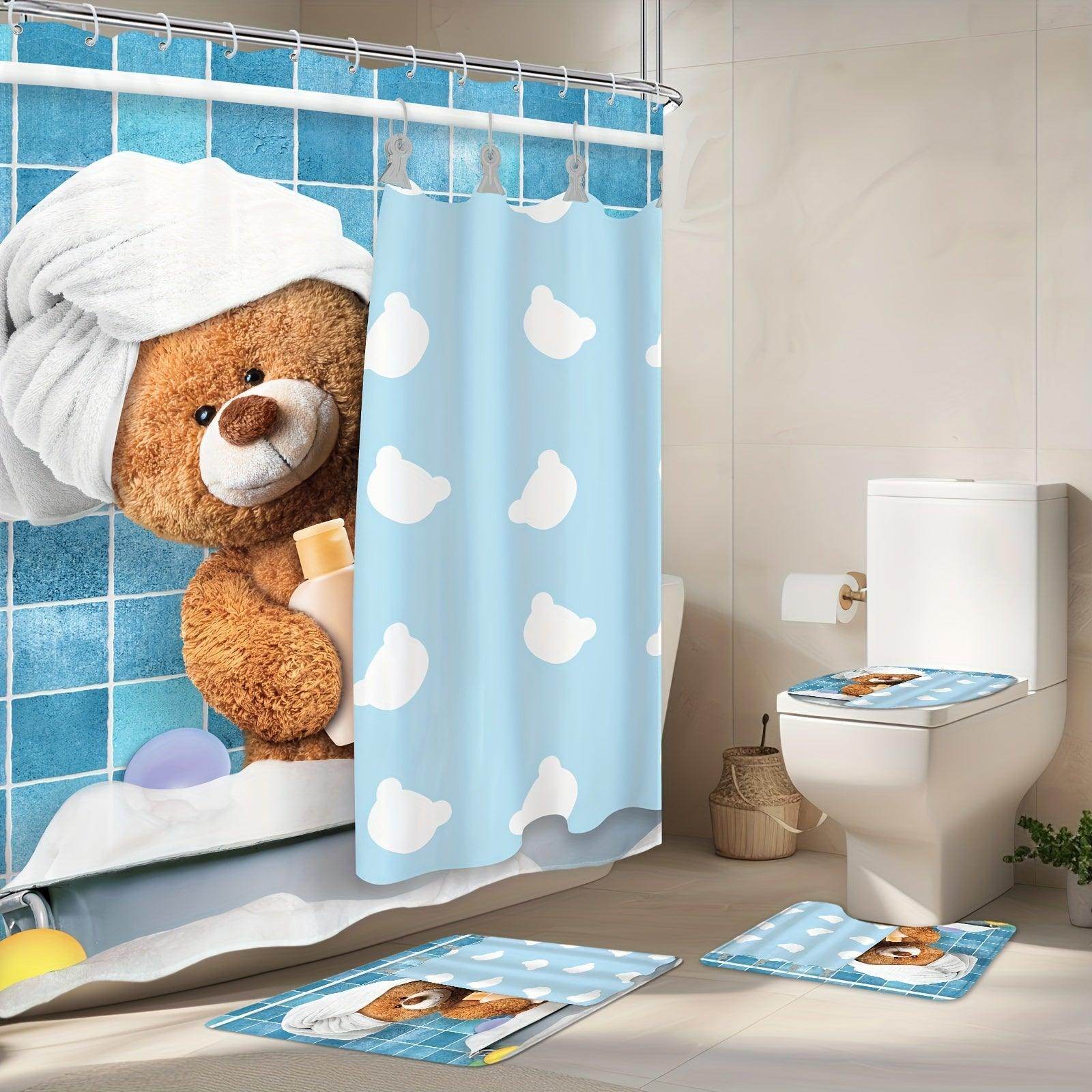 Funny Bear Shower Curtain Set - My Store
