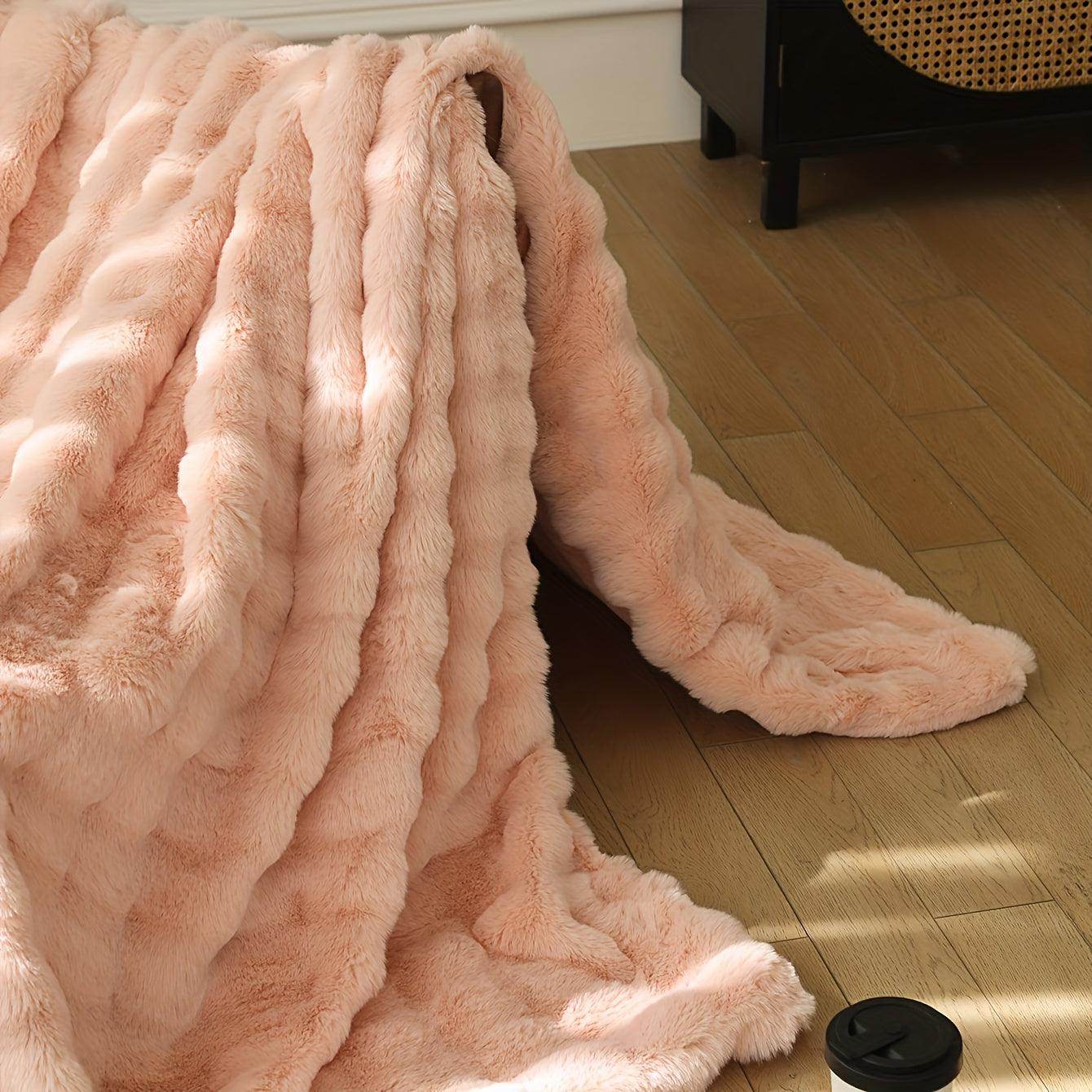 Faux Rabbit Fleece Throw Blanket – Soft & Warm for All Seasons - My Store