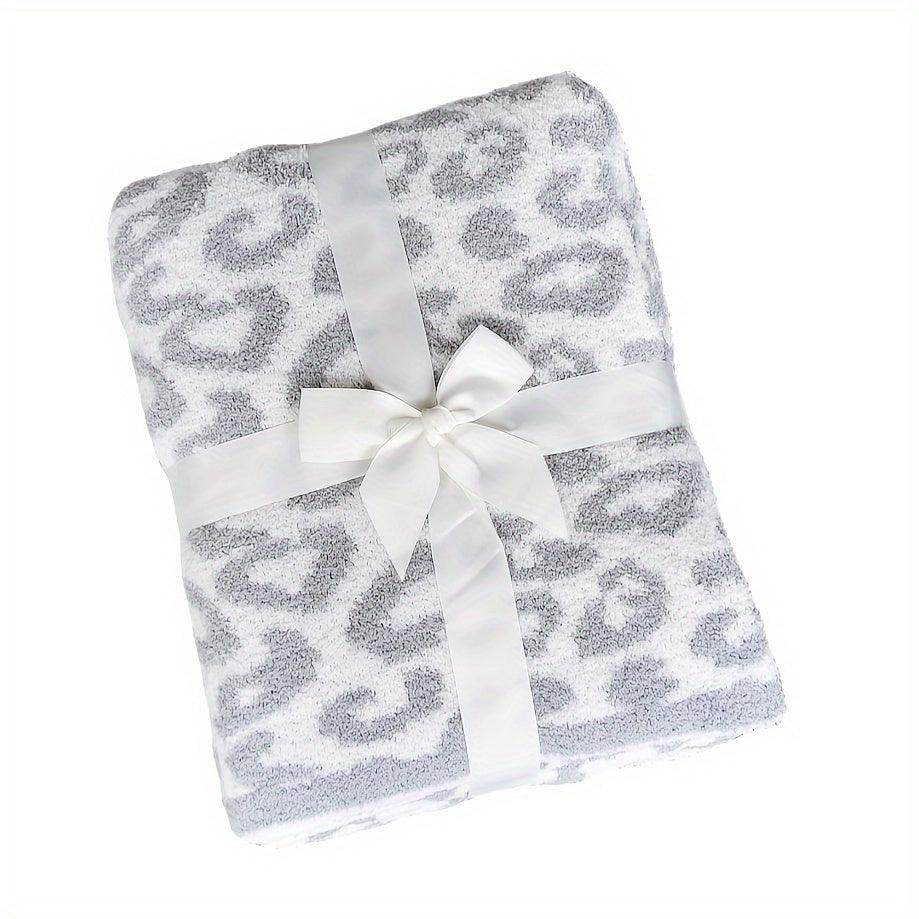 Leopard Print Knitted Throw Blanket - My Store