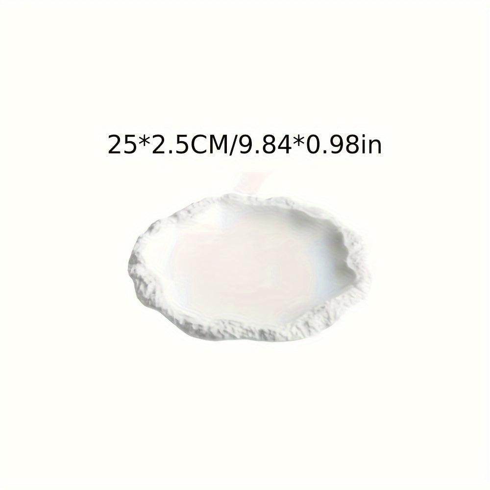 Rustic Rock Texture Rimmed Ceramic Plates - My Store