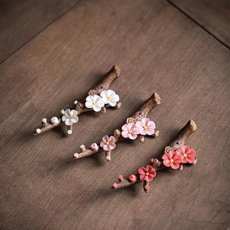 Handcrafted Ceramic Plum Blossom Incense Holder - My Store