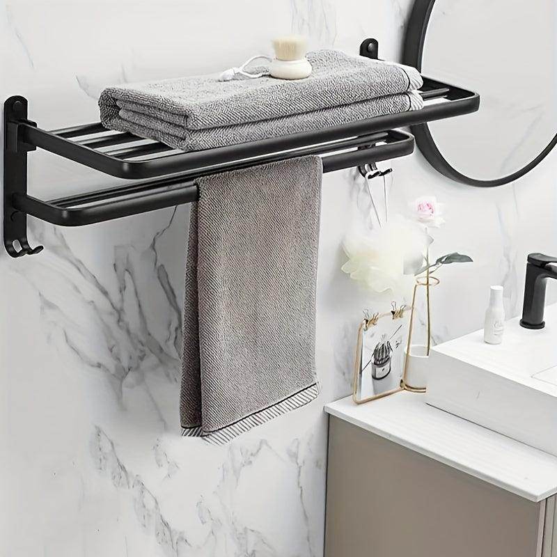 Wall-Mounted Bathroom Towel Rack & Shelf - My Store