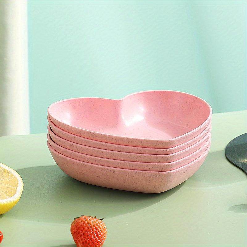 5pcs Durable Heart-Shaped Plate Set - My Store