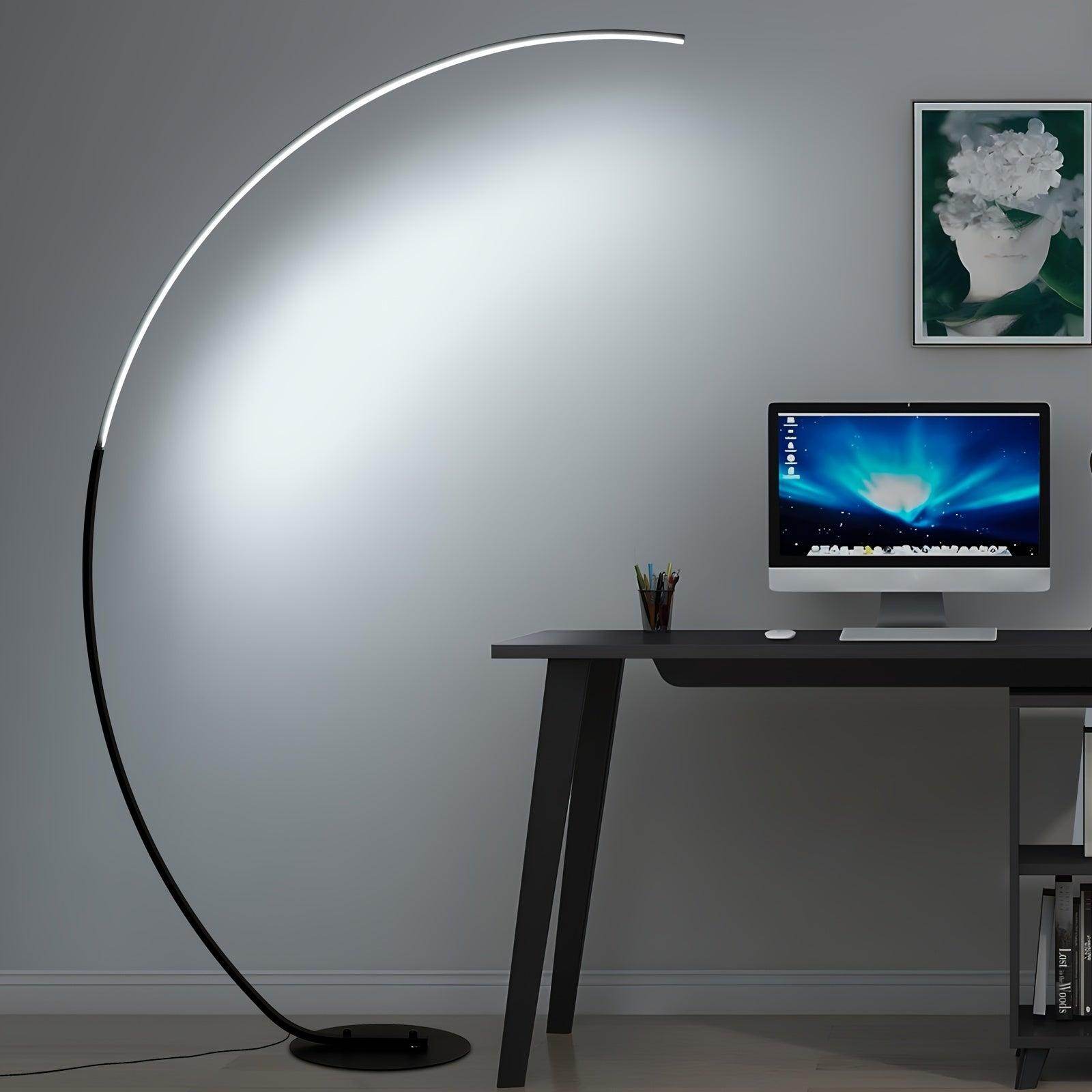 Modern Black LED Arched Floor Lamp - My Store