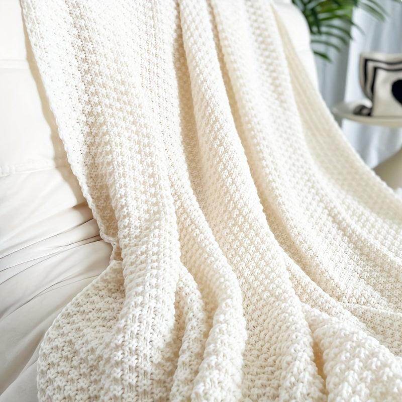 Boho-Chic Knit Throw Blanket with Tassels - My Store