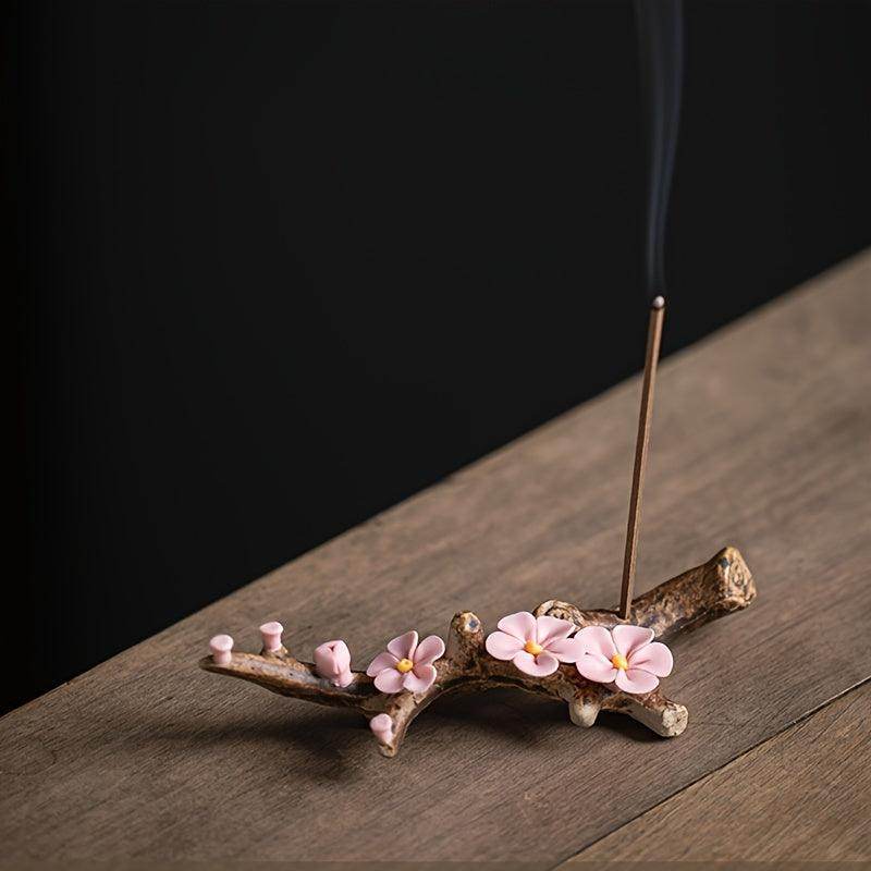 Handcrafted Ceramic Plum Blossom Incense Holder - My Store