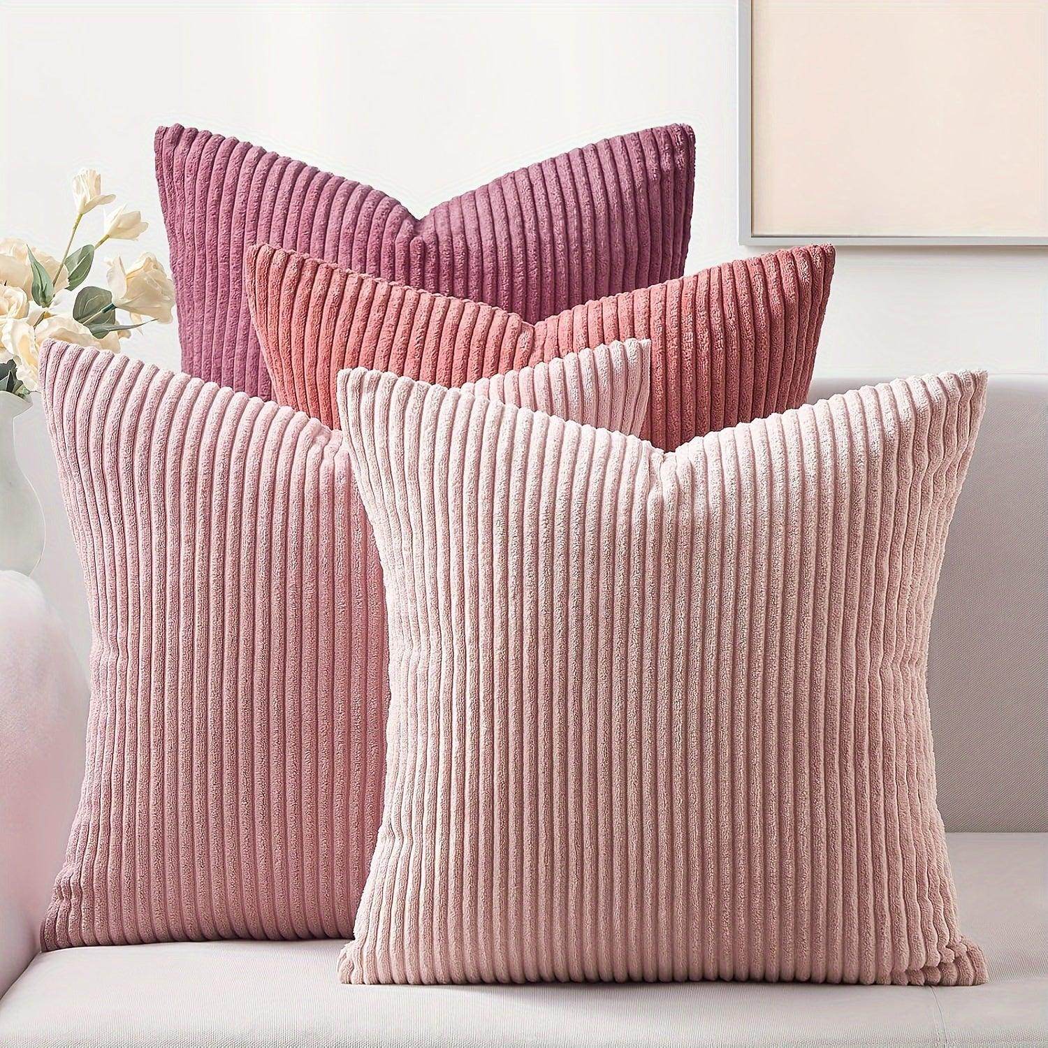 Decorative Gradient Corduroy Pillow Covers – Set of 4 - My Store