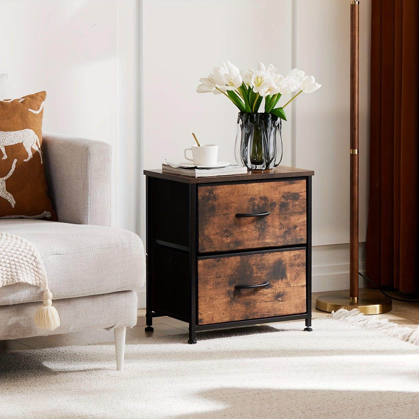 Nightstand with 2 Storage Drawers - My Store