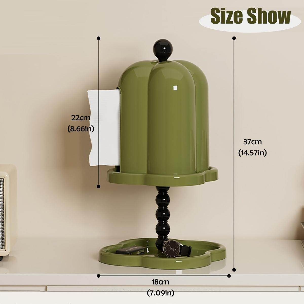 Green Retro Tissue Box with Storage Tray - My Store