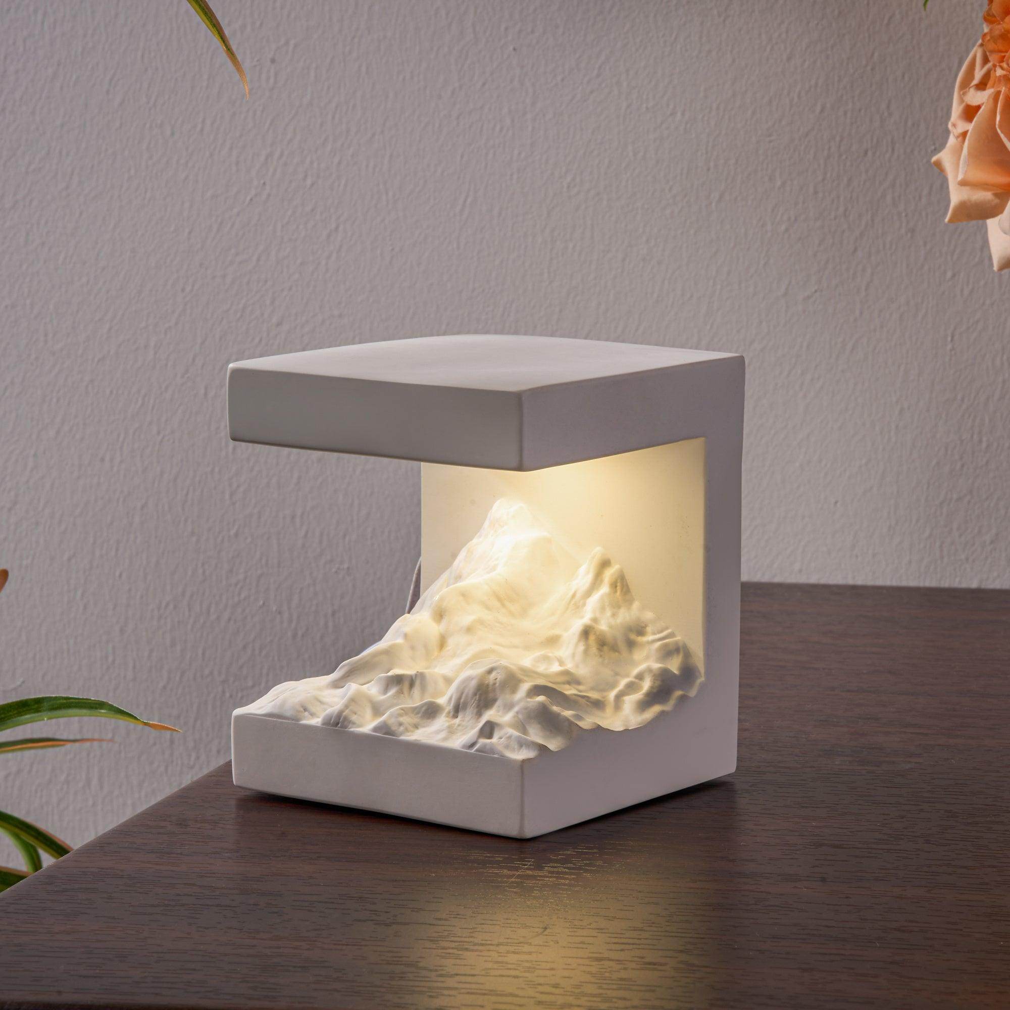 Elegant White Mountain Night Light with Sage Essential Oil - My Store
