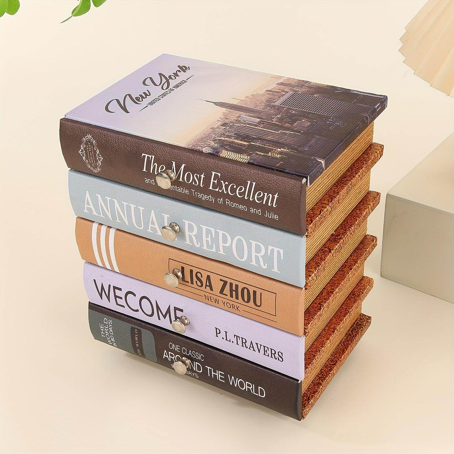 5-Tier Book-Shaped Wooden Desk Organizer - My Store