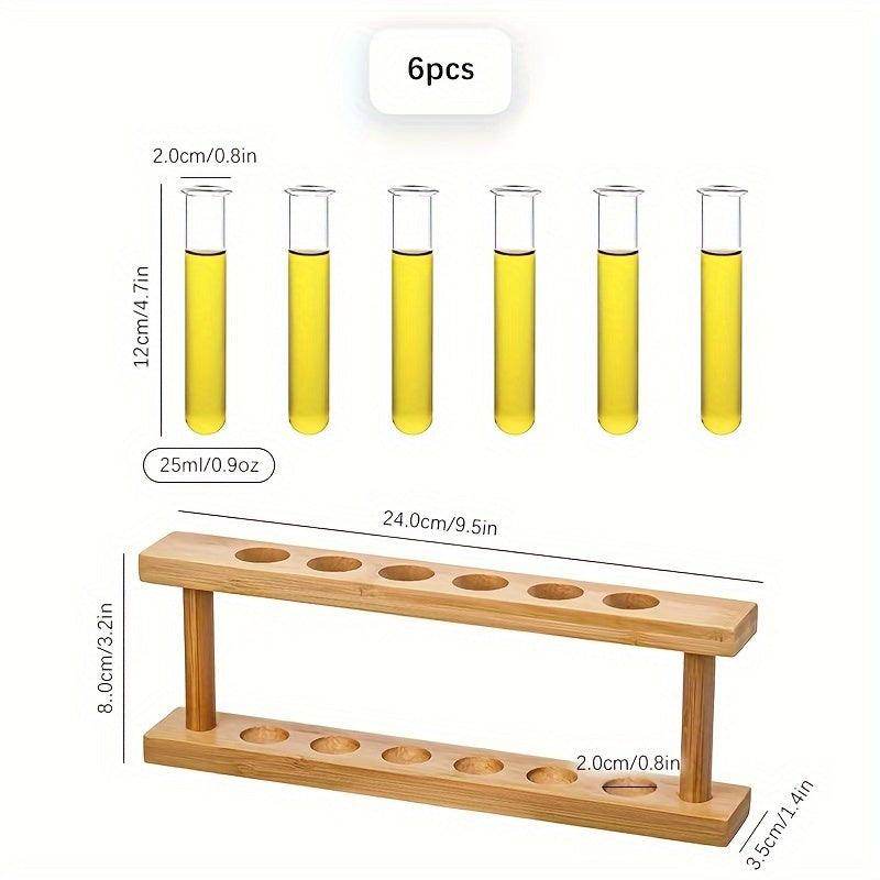 Wooden Test Tube Cocktail Glass Set - My Store