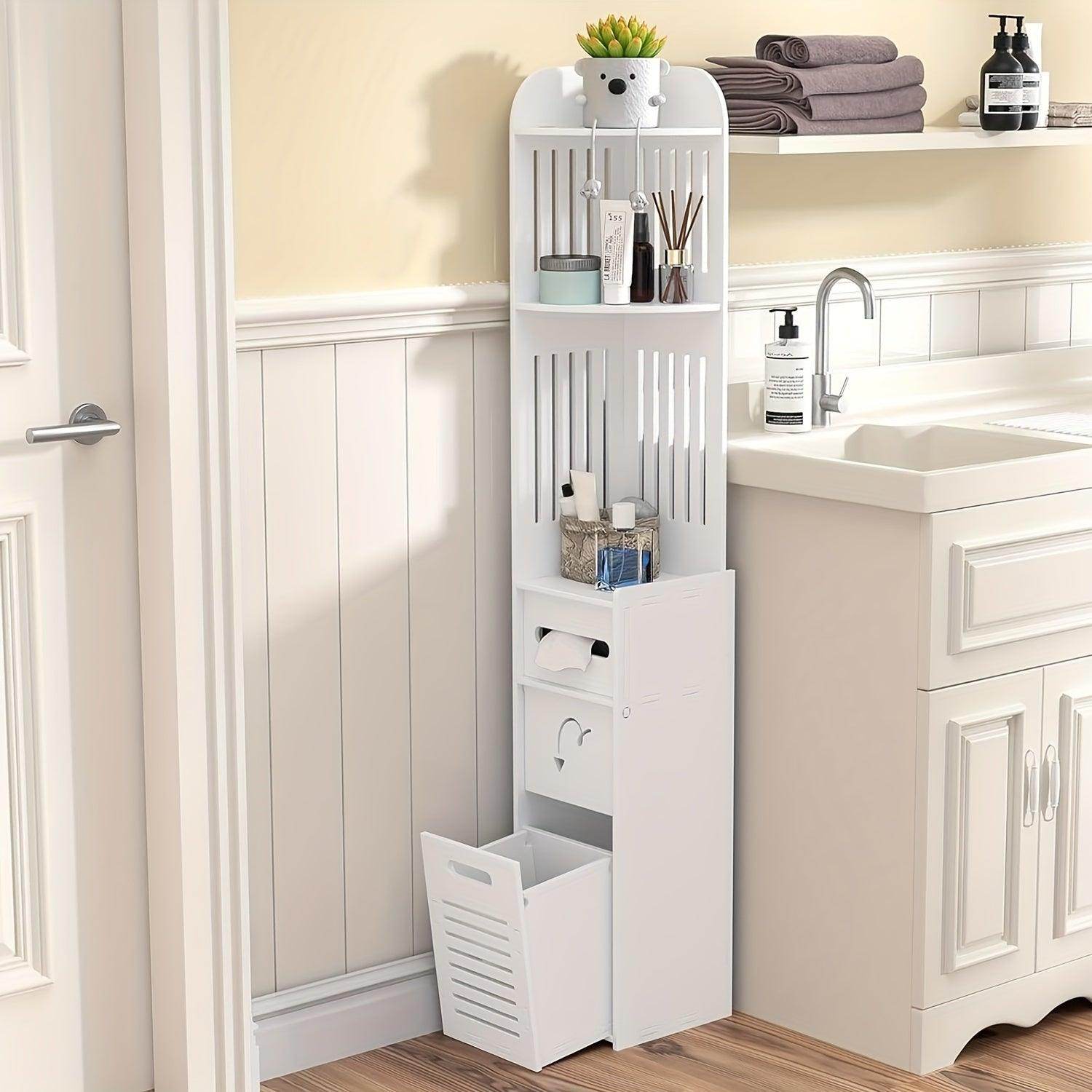 Small White Corner Bathroom Storage Cabinet - My Store