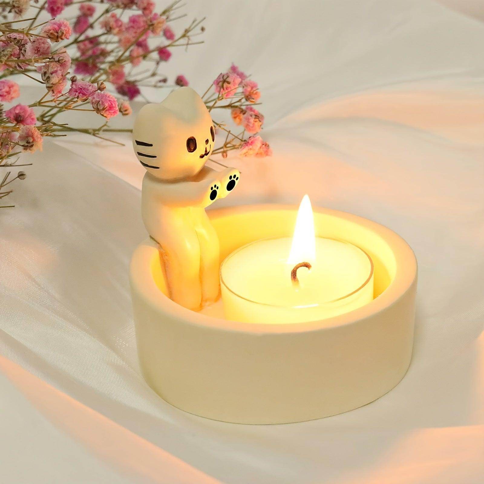 Charming Kitten & Panda Candle Holder - My Store