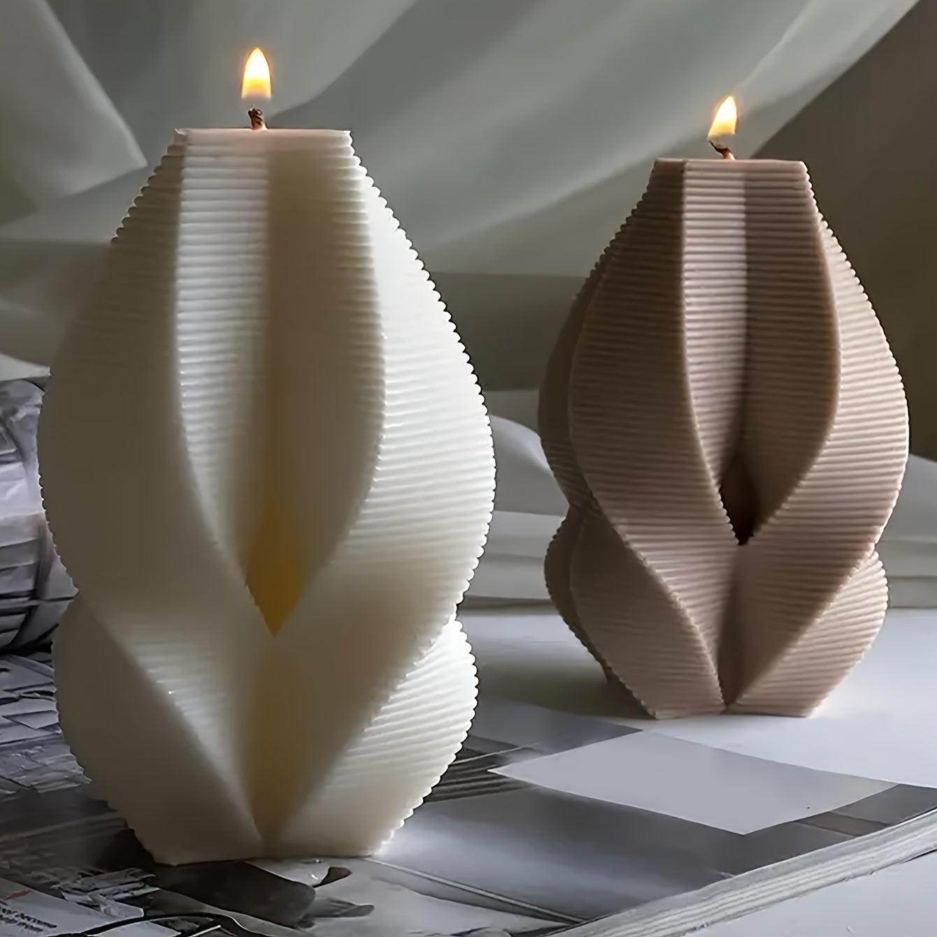 7pcs Geometric Striped Silicone Candle Molds - My Store