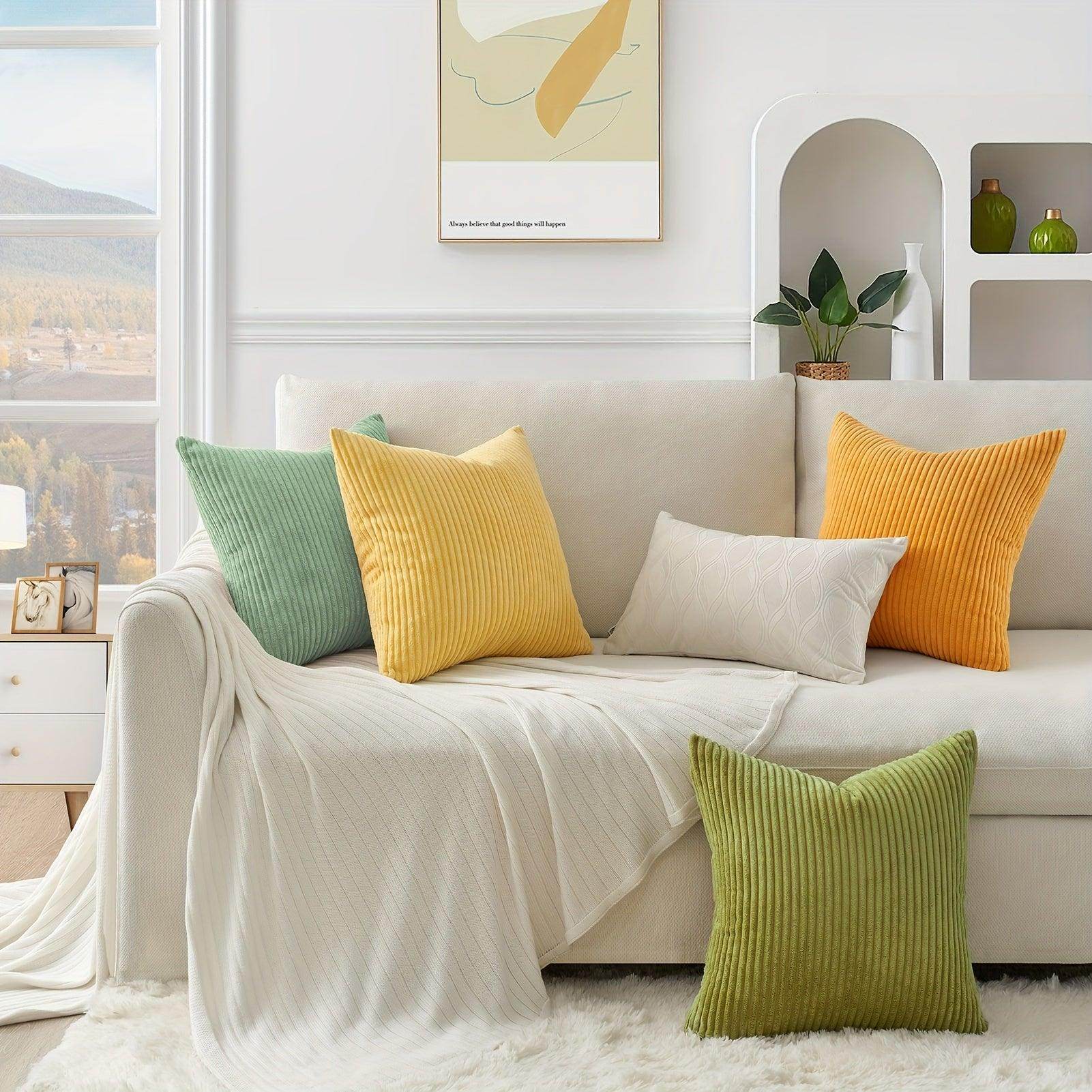 Decorative Gradient Corduroy Pillow Covers – Set of 4 - My Store