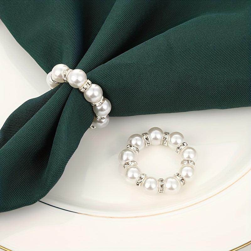 12pcs Elegant Pearl Napkin Rings - My Store
