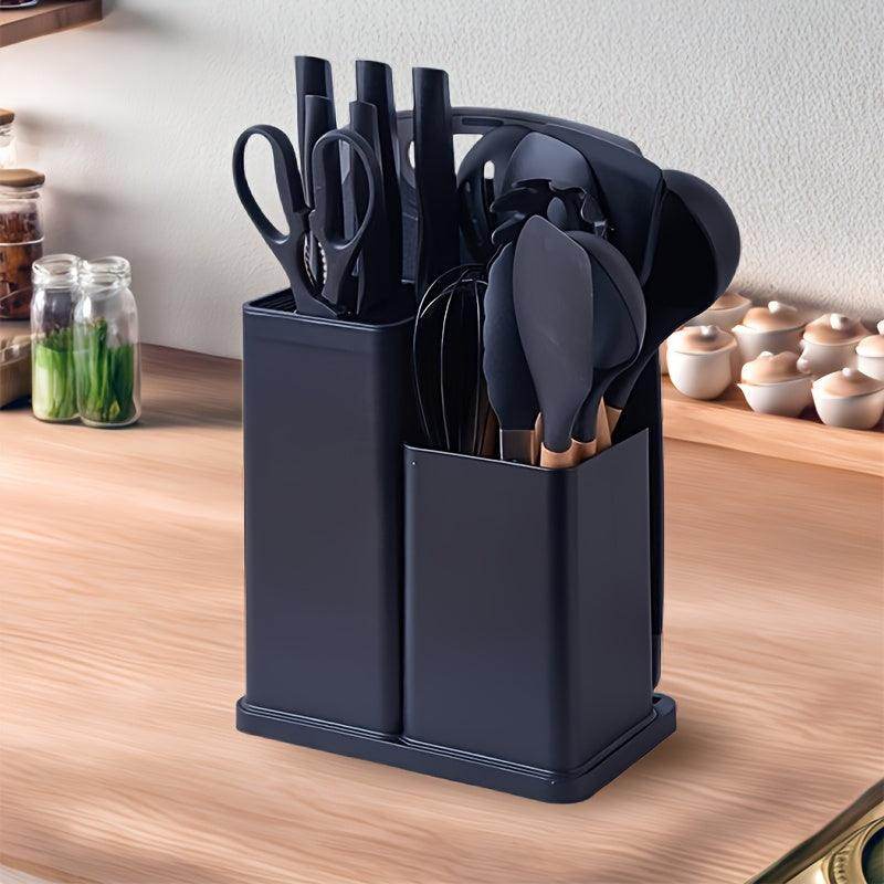 19-Piece Silicone Kitchen Utensil Set with Wooden Handles - My Store