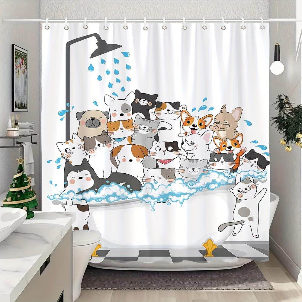Cartoon Cat Shower Curtain - My Store