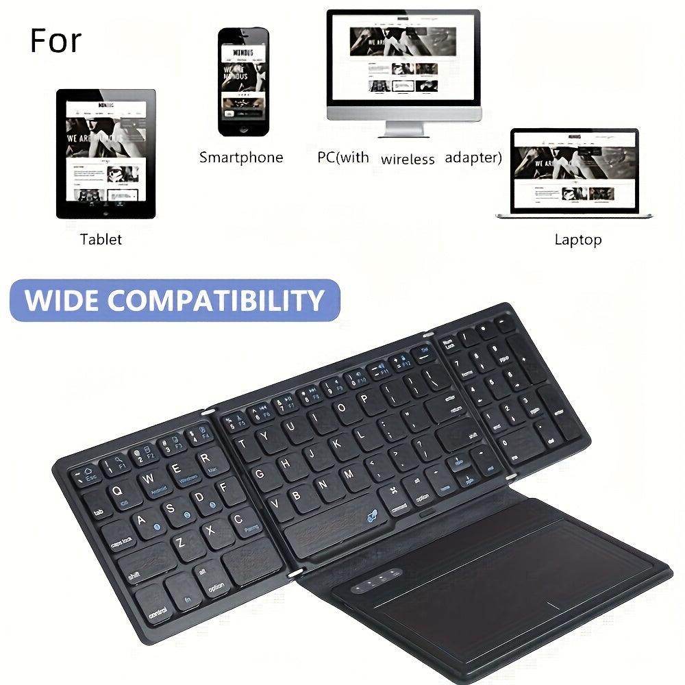 Compact Folding Wireless Keyboard – Touchpad & Rechargeable - My Store