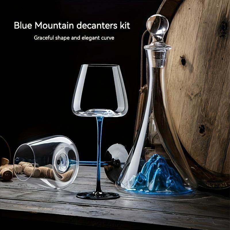 Elegant European Style Blue Ice Mountain Glass Decanter - My Store