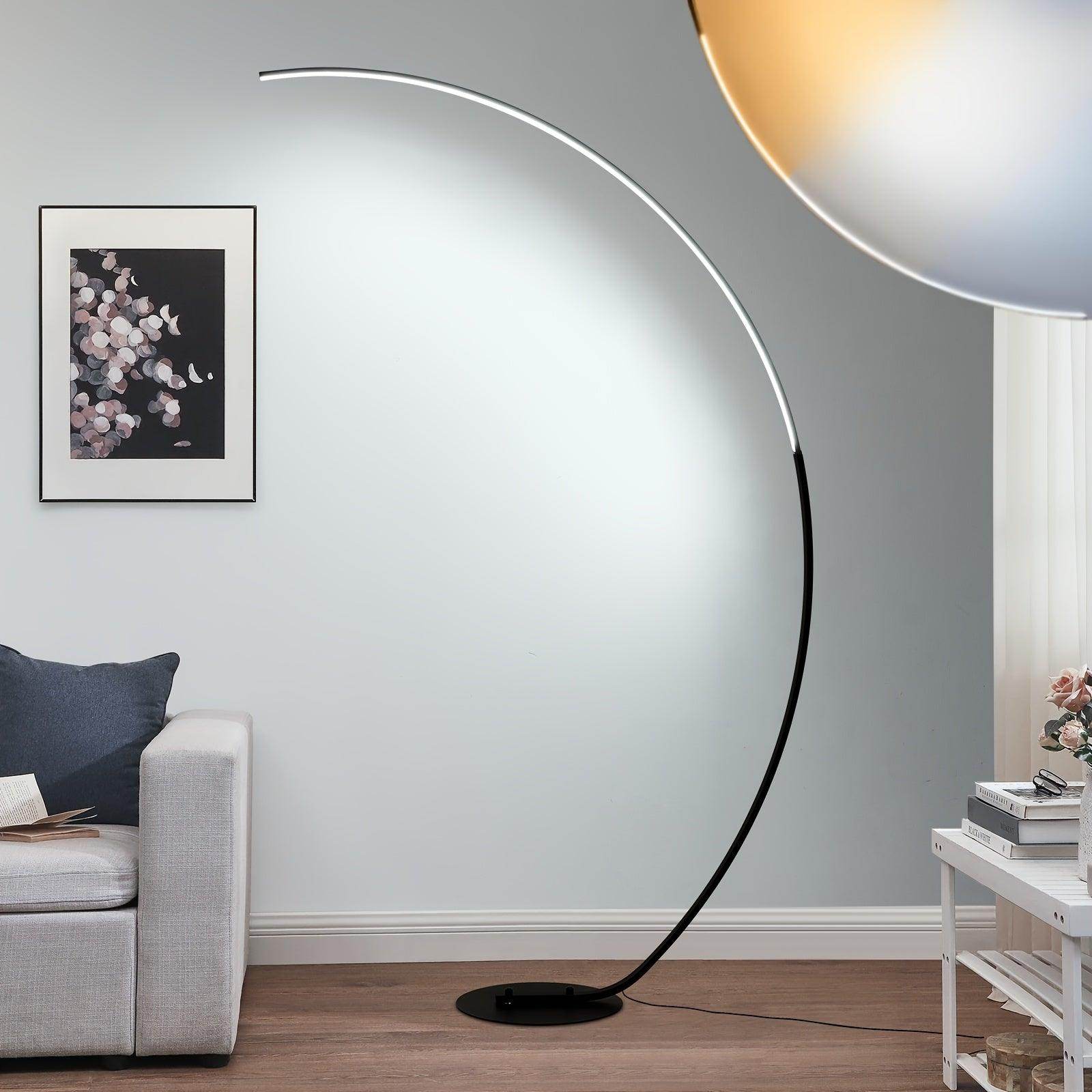 Modern Black LED Arched Floor Lamp - My Store