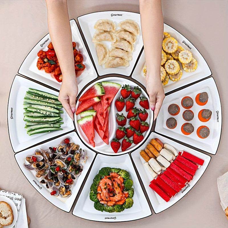 9pcs White French Platter Set - My Store