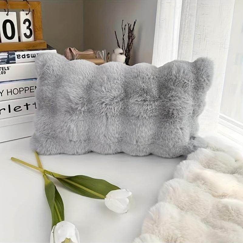 Luxurious Faux Rabbit Fur Pillow – Ultra-Soft Modern Throw Pillow - My Store