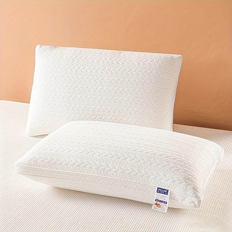 Comfortable Bed Pillow with Net Edge & Wheat Ear Grid Design - My Store