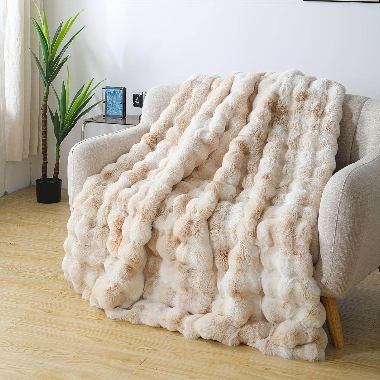 Cozy Faux Rabbit Fur Blanket - My Store