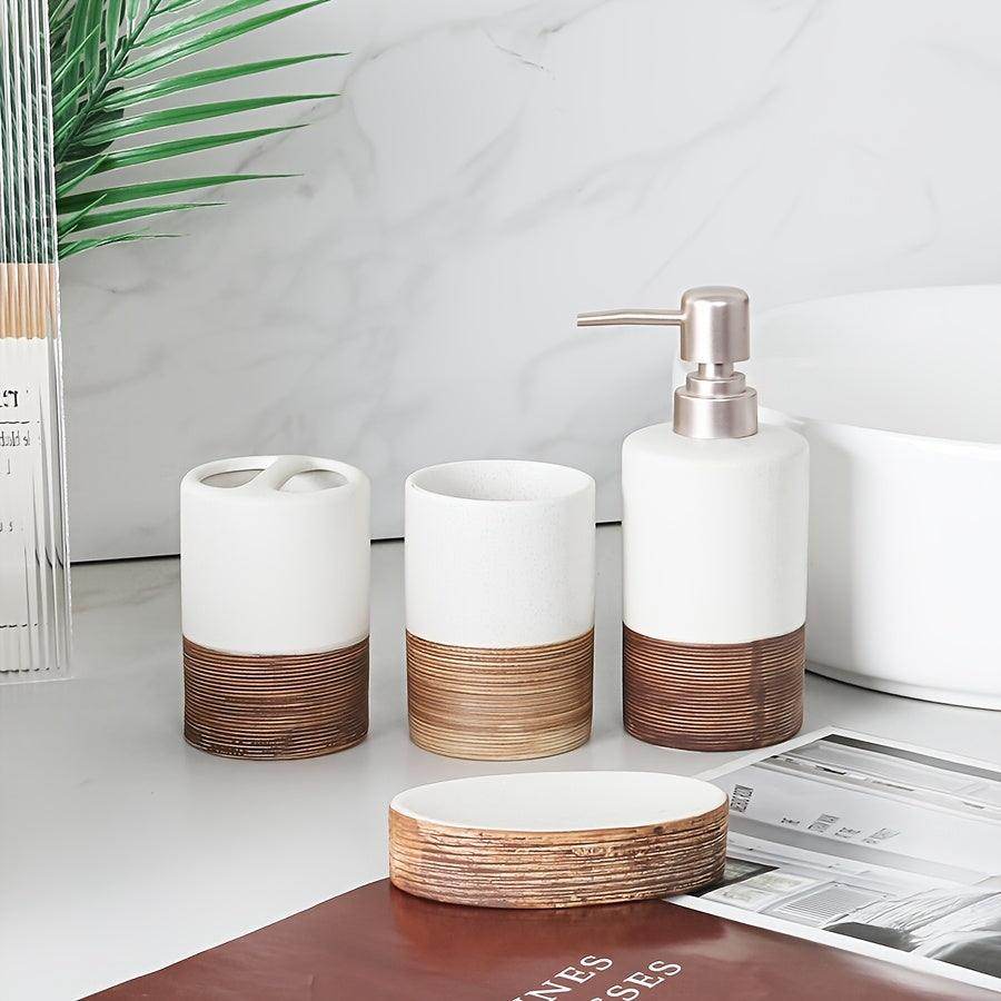 4-Piece Ceramic Bathroom Accessory Set - My Store