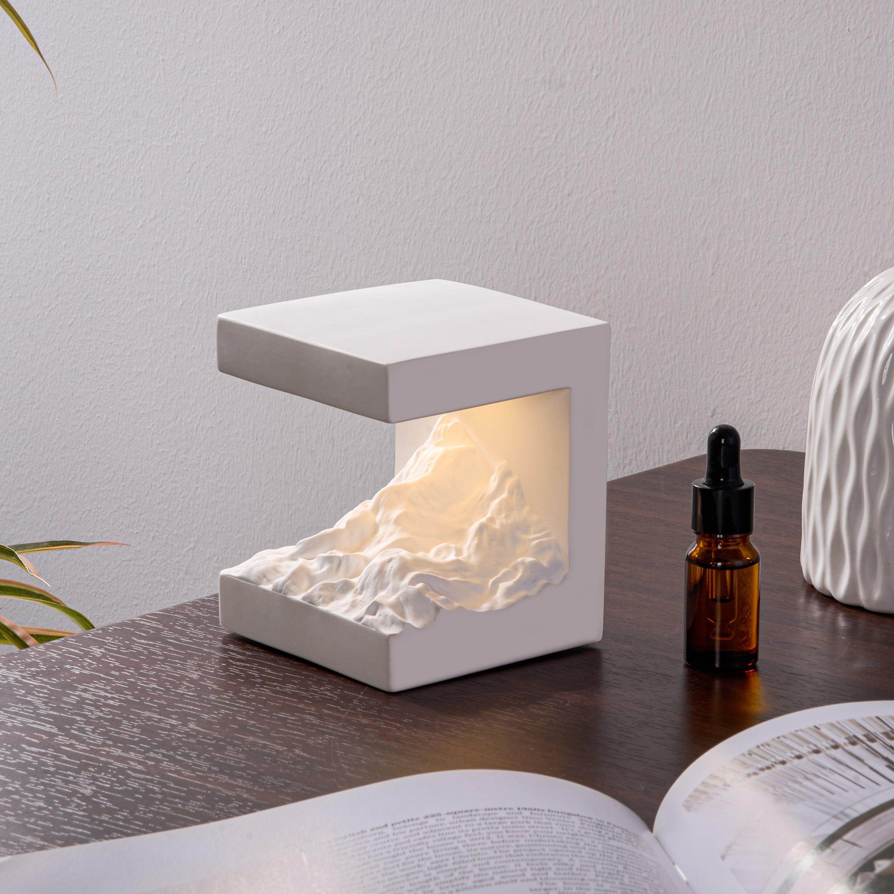 Elegant White Mountain Night Light with Sage Essential Oil - My Store