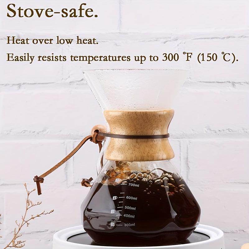 Pour-Over Glass Coffeemaker with Reusable Stainless Steel Filter - My Store