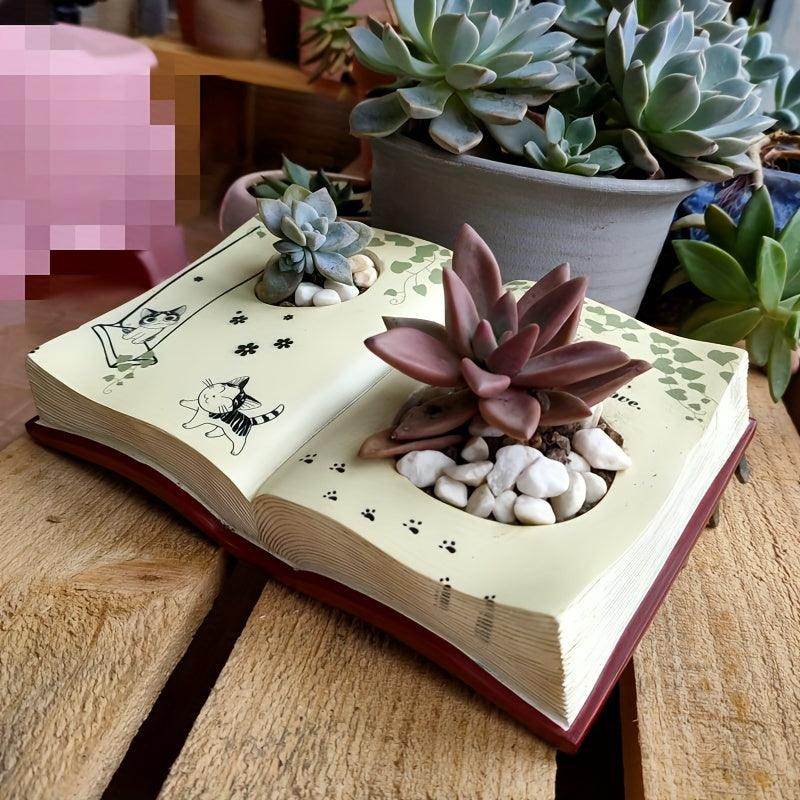 Modern Resin Book Planter - My Store