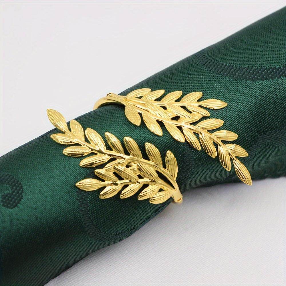 Set Of 6 Wheat Ear Design Iron Napkin Rings - My Store
