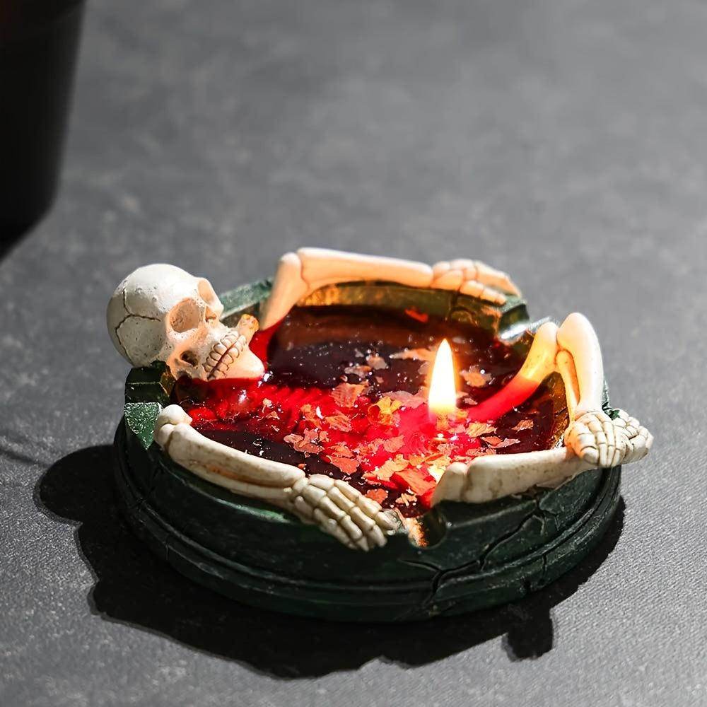 Skeleton Rose Aromatherapy Candle & Ashtray - My Store