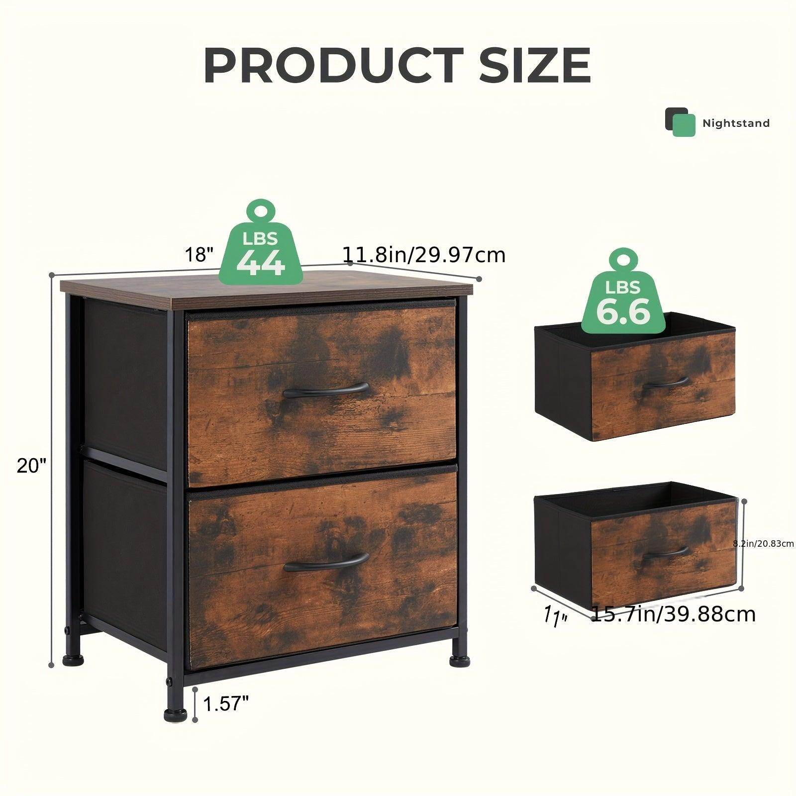 Nightstand with 2 Storage Drawers - My Store