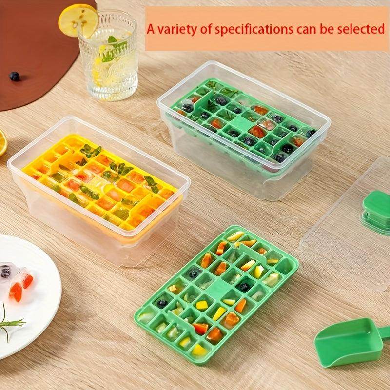 Easy-Release Ice Cube Tray with Lid & Scoop (34/68 Capacity) - My Store