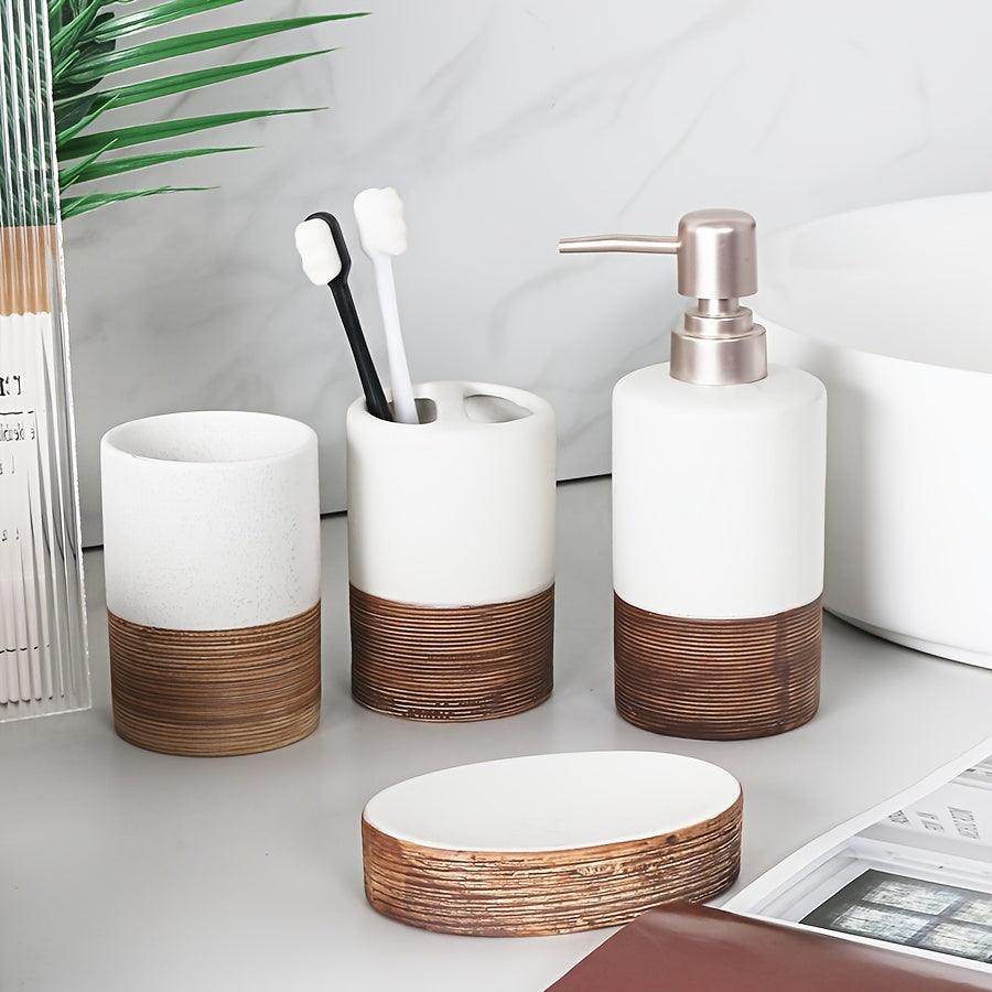 4-Piece Ceramic Bathroom Accessory Set - My Store