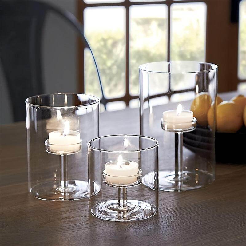 Cylindrical Glass Hurricane Candle Holders - My Store