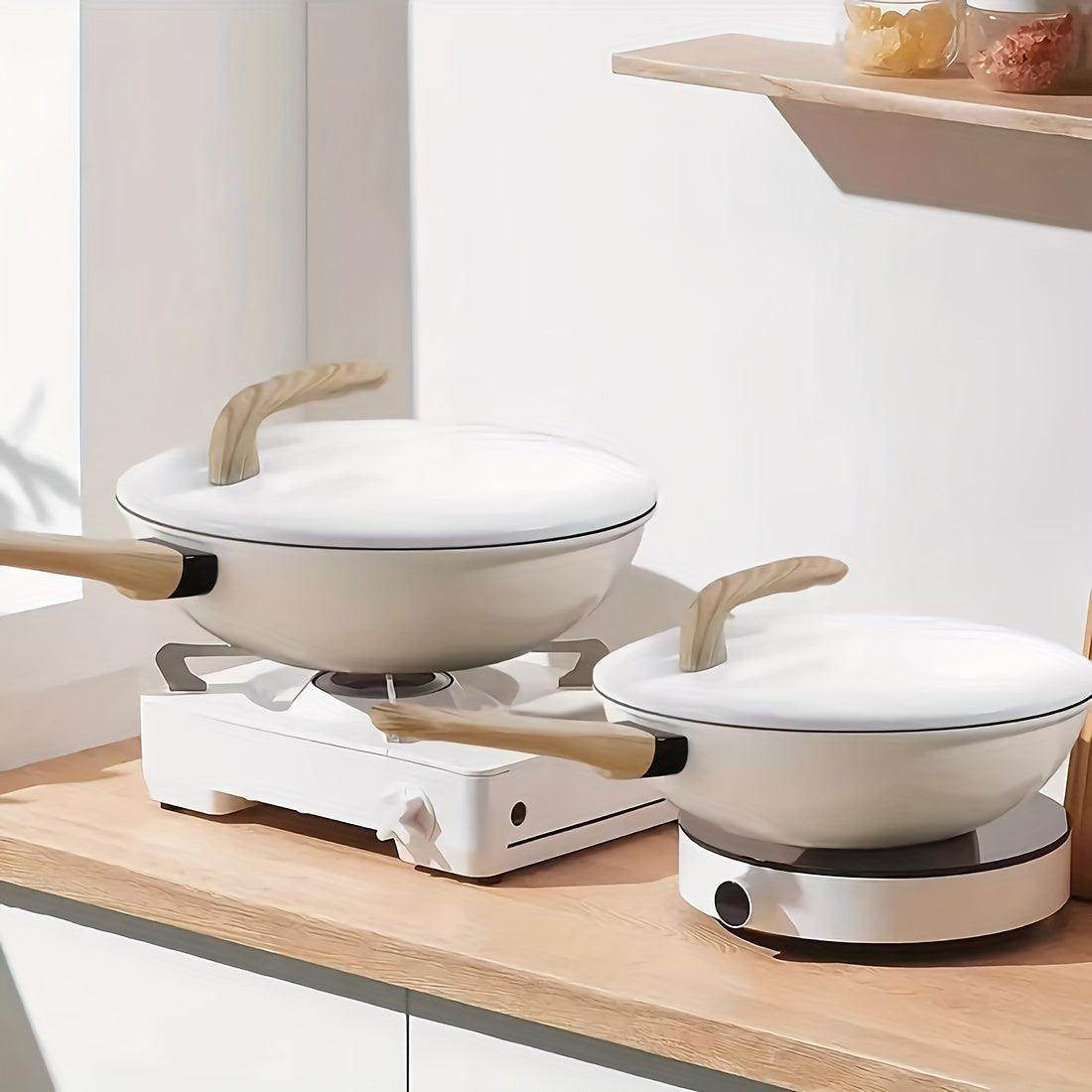 Premium Nonstick Cast Iron Pan Set with Wooden Handles - My Store