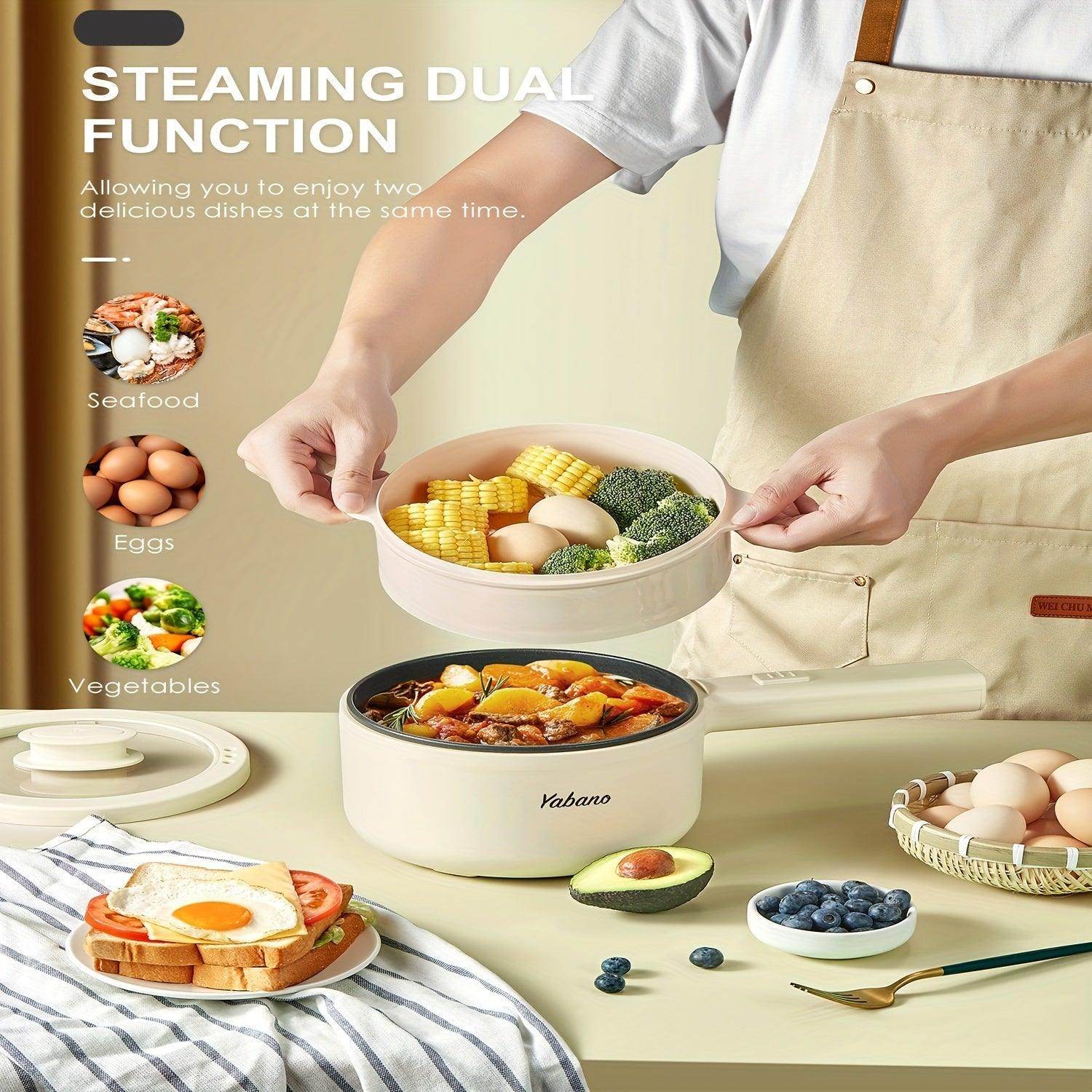 Dual Power Non-Stick Electric Pot with Steamer - My Store