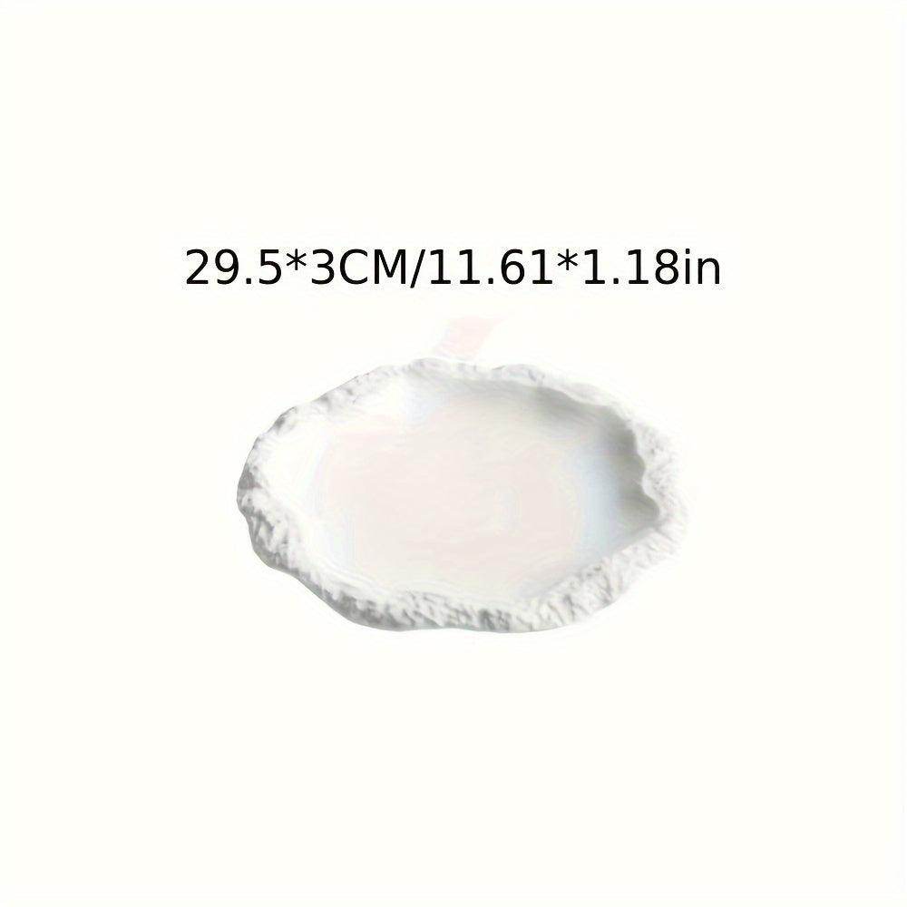 Rustic Rock Texture Rimmed Ceramic Plates - My Store