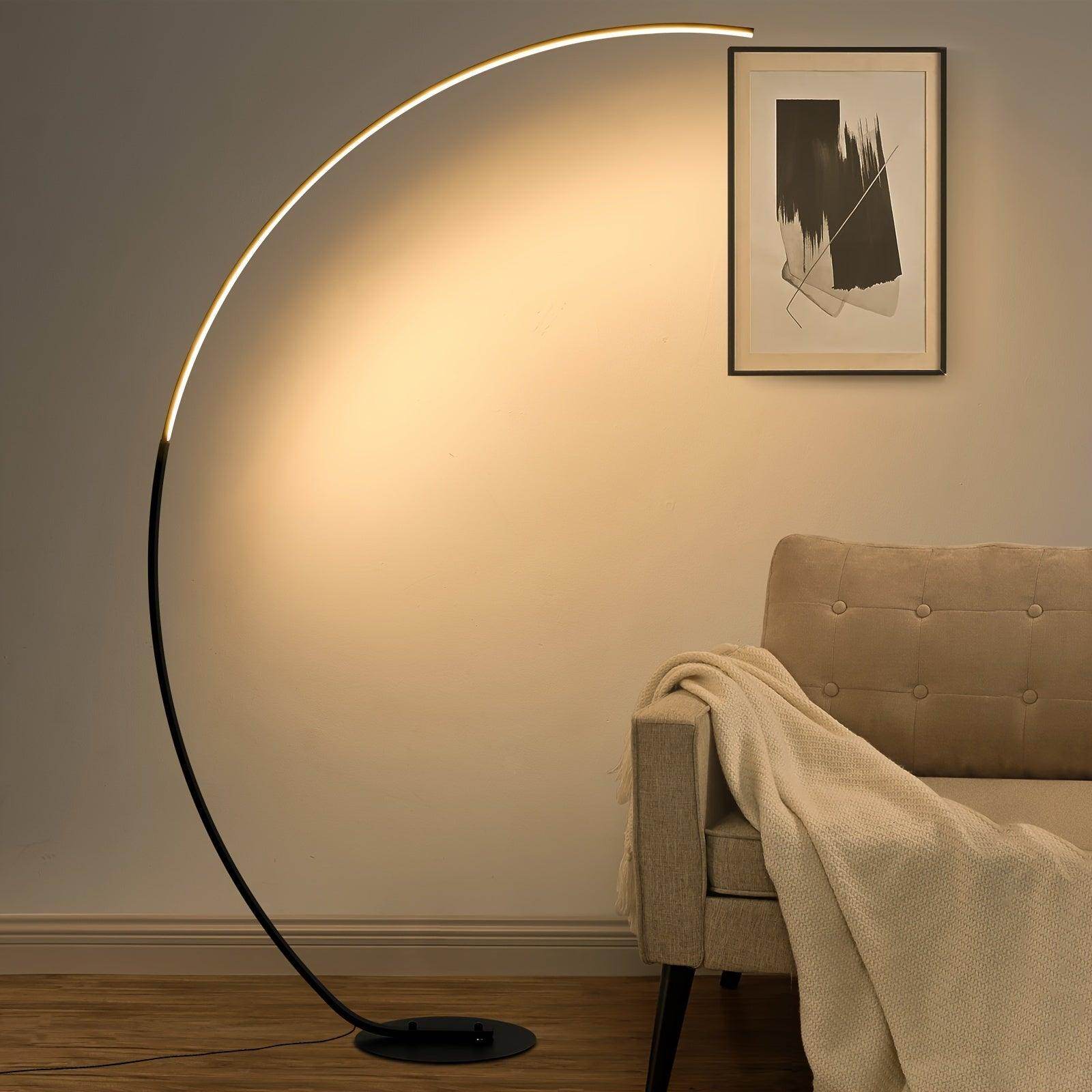 Modern Black LED Arched Floor Lamp - My Store