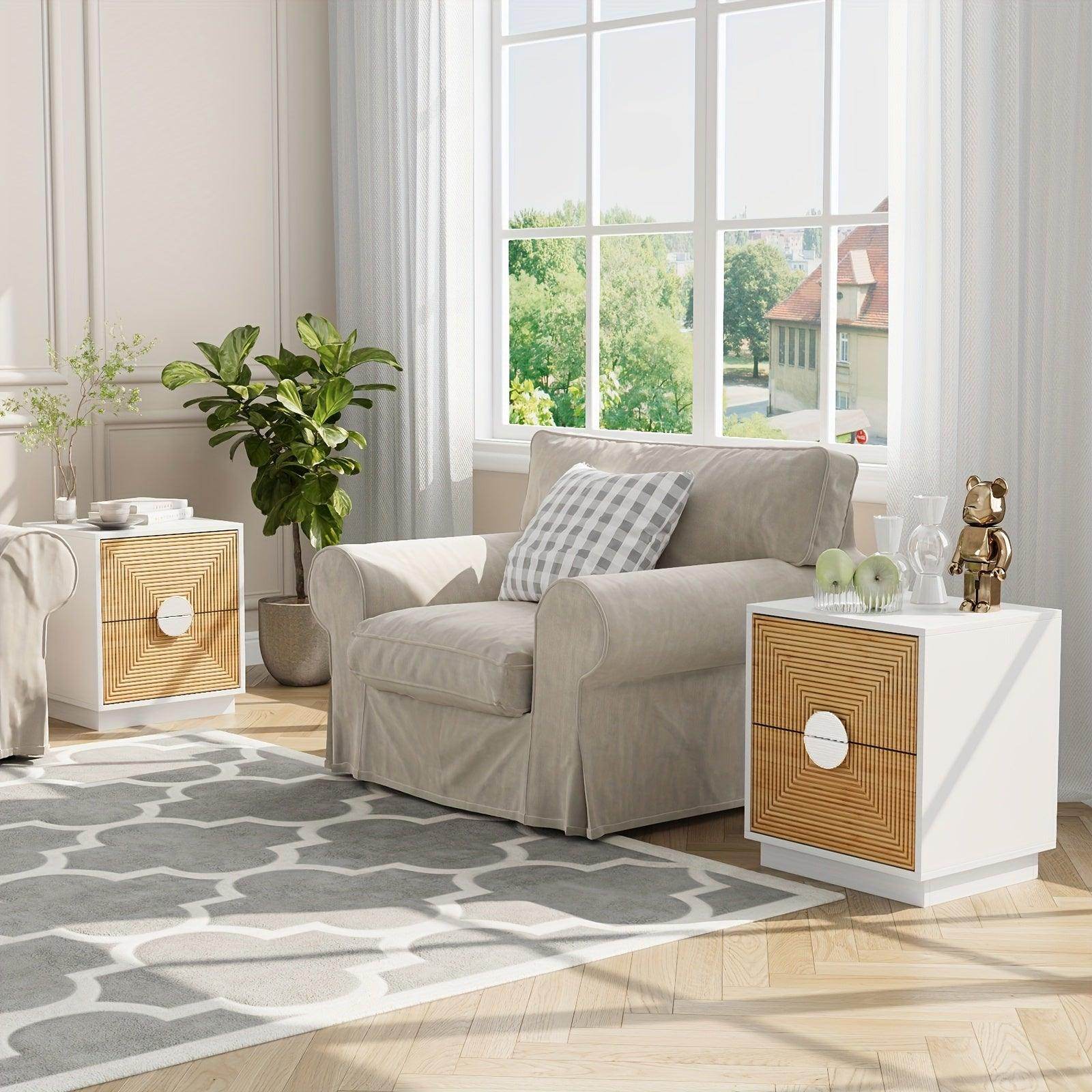 2 - Drawer Nightstand: Modern Design, Bamboo Build For Durability - My Store