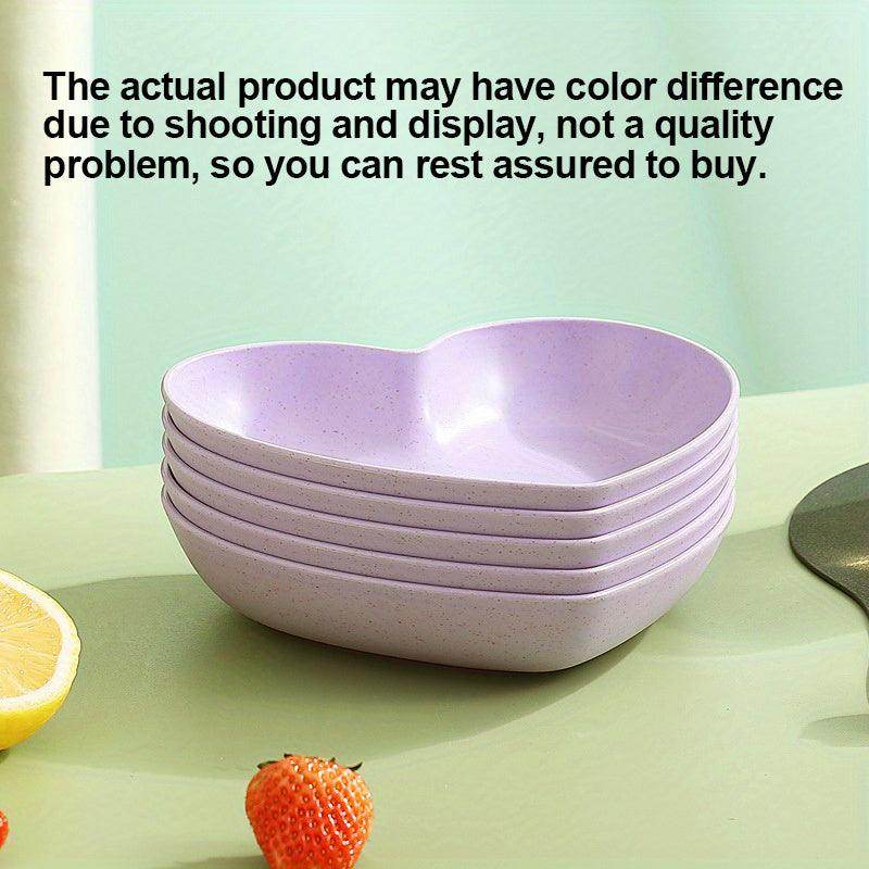 5pcs Durable Heart-Shaped Plate Set - My Store