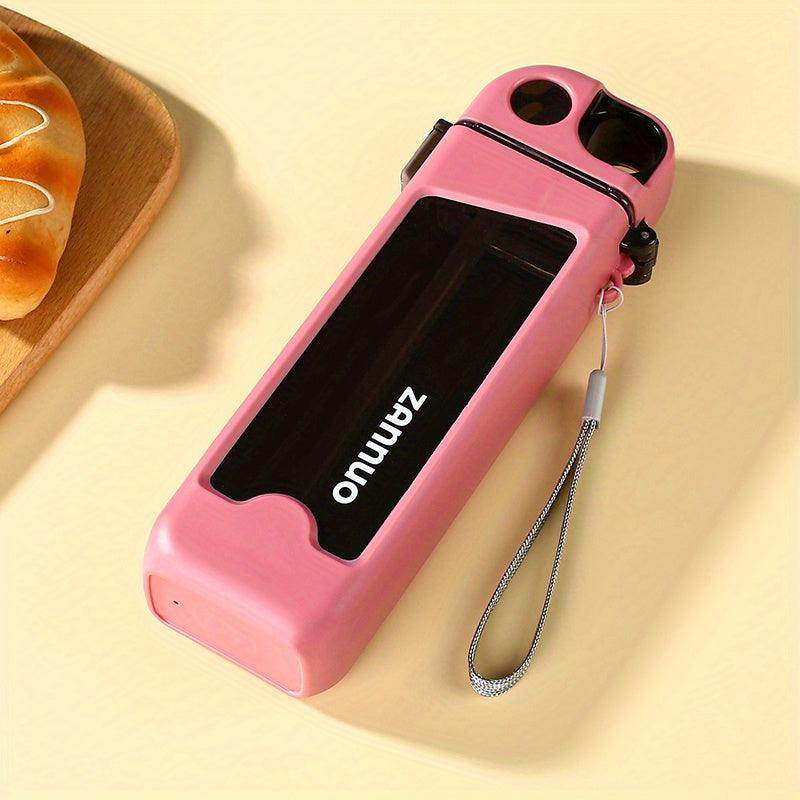 350ml Plastic Leakproof Square Water Bottle with Straw - My Store