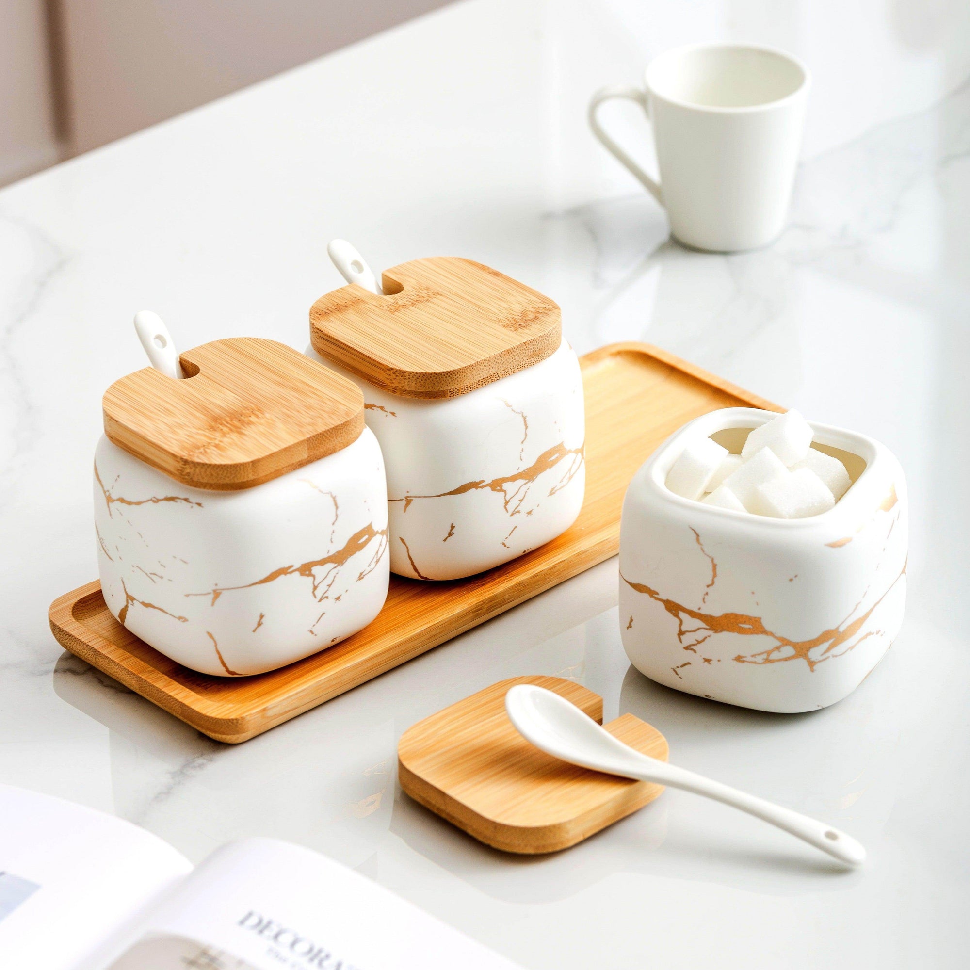 3pcs Creative Seasoning Pot Set with Tray & Spoons - My Store