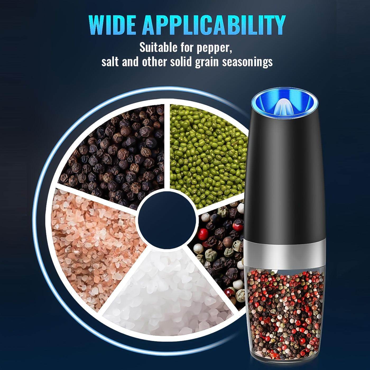 2pcs Gravity-Powered Electric Salt & Pepper Grinder Set - My Store